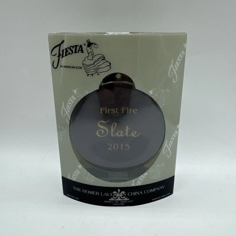 Fiesta Slate First Fire 2015 Christmas Ornament Homer Laughlin HLCCA Slate
